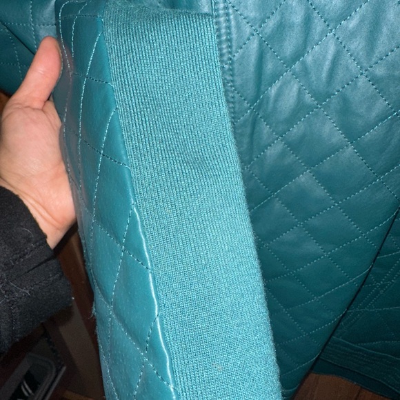 IMANgenuine leather teal green jacket Size S - Picture 14 of 14